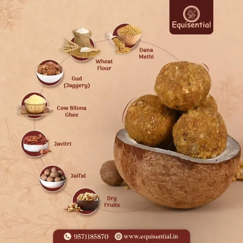 Methi Laddu and ingredients of methi ladoo